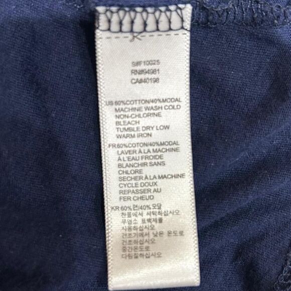 Navy blue tank top with ruffles and button-up detail - Picture 5 of 5